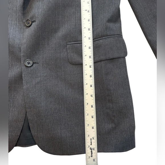 *CLEARANCE* Cricketeer gray windowpane men’s 2-button suit jacket 44R 34W - Picture 11 of 15